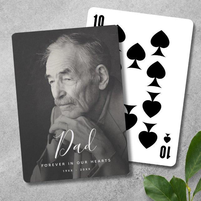 Baralho Funeral de tributo de fotos personalizado (Dad Photo Memorial Poker Cards)
