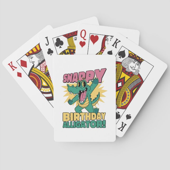 Baralho Funny Alligator Lover e Birthday Crocodile Gator (Verso)