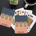Baralho Funny Capybara Triplet Personalizada<br><div class="desc">Cartões De Jogada Personalizados Capybara. A design capybaras é criada por @artbybiyan para amantes e amantes de os animais de capybara.</div>