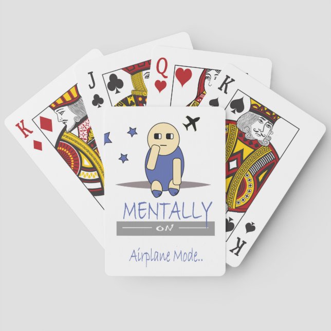 Baralho Funny Chimy Mentally on Airplane Mode Playing Card (Verso)