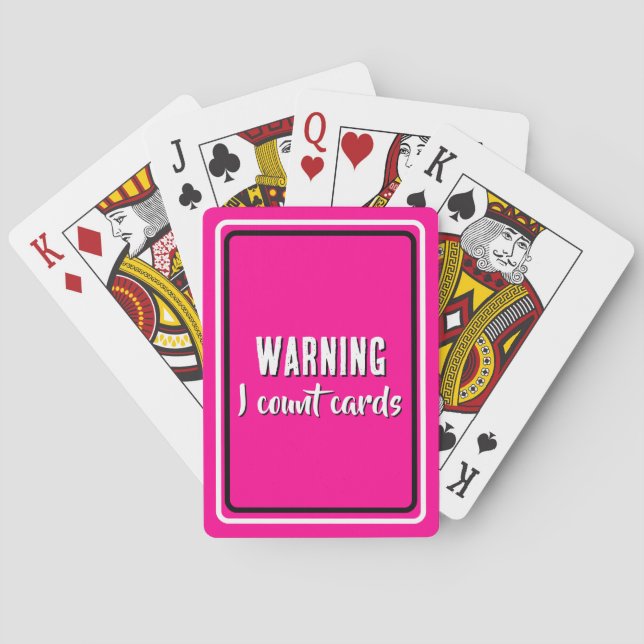 Baralho Funny Cribbage Saying - I Count Cards Hot Pink (Verso)