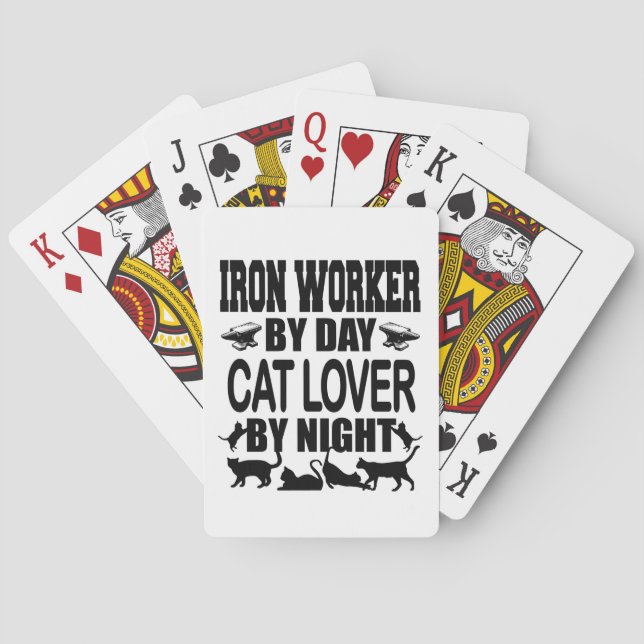 Baralho Funny Iron Worker by Day Cat Lover by Night (Verso)