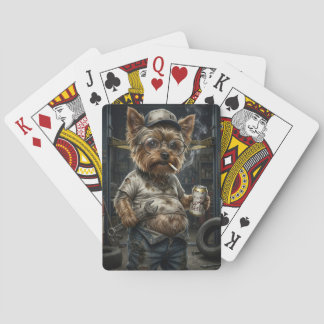 Baralho Funny Yorkshire Terrier Mechanic Playing Cards 