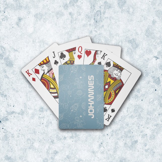 Baralho Galáxia de Exploração do Espaço Personalização Uni (Playing Cards - Explore the Universe Soft Blue)