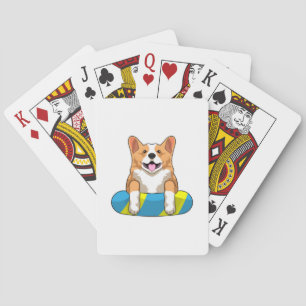 Baralho Galês Corgi em Nadação com conselho de Nadação