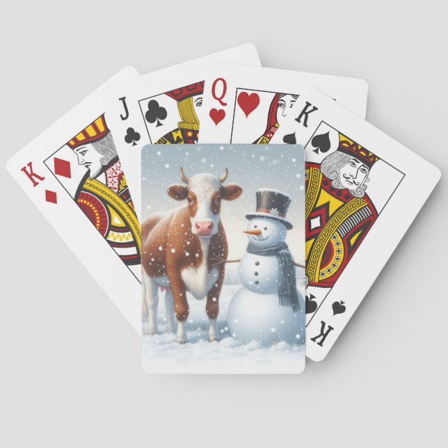 Baralho Galinha e bonitão no campo de inverno (Verso)