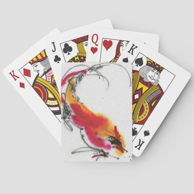 Baralho Galo Incomum. Caligrafia e aquarela. (Verso)