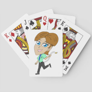 Baralho garota chibi com uma cauda