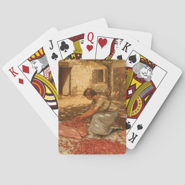 Baralho Garota Fazendo Cerejas na Provença (França) (Verso)