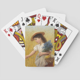 Baralho Garota jovem em um campo de trigo