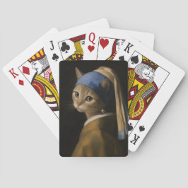 Baralho Gata Fofa Com uma Arte de Gata com Brinco de Pérol