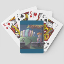 Gata no parque Jogando Cartões