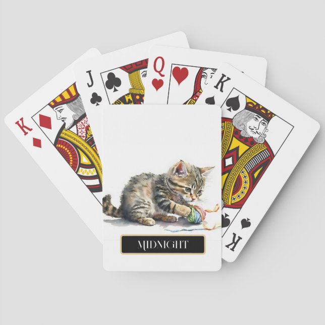 Baralho Gatinho Fofo Brincando com Linha Personalizar (Verso)