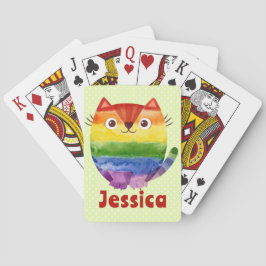Baralho Gatinho Orgulhoso Fofo Aquarela Personalizado