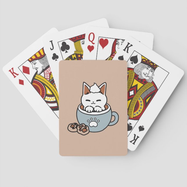 Baralho Gato Adorável no Design de Férias de Mug - Gato e  (Verso)