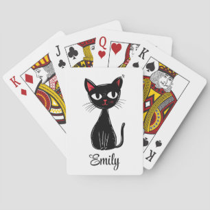 Baralho Gato de cartoon preto-branco