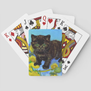Baralho Gato de estilo Van Gogh com Sunflower