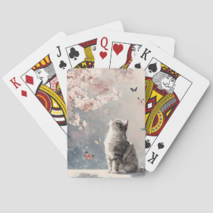Baralho Gato de Flor de Cerejeira e Borboletas (6)