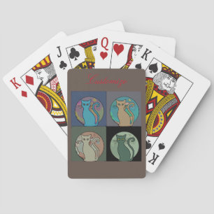 Baralho Gato De Gatos Múltiplos Sentando Thunder_Cove