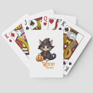 Baralho Gato de Halloween Patas Bruxa