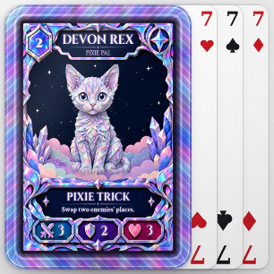 Baralho Gato Devon Rex, Arte em Folha de Chuva de Cores