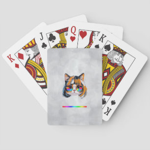 Baralho Gato em uma Peruca + Óculos de Sol (Pintura #2 + R