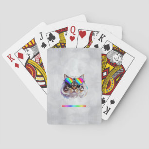 Baralho Gato em uma Peruca + Óculos de Sol (Pintura #3 + R
