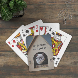 Baralho Gato Engraçado Vestindo Óculos É Meow ou Nunca Cit