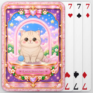 Baralho Gato Exótico de Pelo Curto, Arte Kawaii
