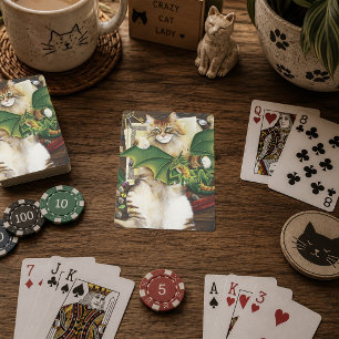 Baralho Gato Fantasia Gamer Dragão Verde Dados