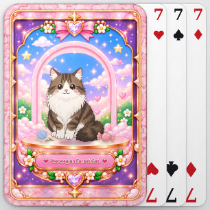 Baralho Gato Floresta Norueguesa, Arte Kawaii