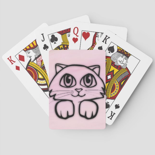 Baralho Gato Fofo Espiando Rosa (Verso)