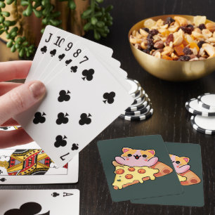 Baralho Gato Kawaii Personalizado Abraçando Pizza de Peppe