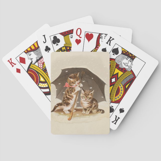 Baralho Gato Kitten gatinho antigo vintage bonito (Verso)