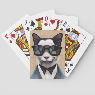 Baralho GATO legal COM PLACAS DE JOGO DE ARTE DE ÓCULOS SO