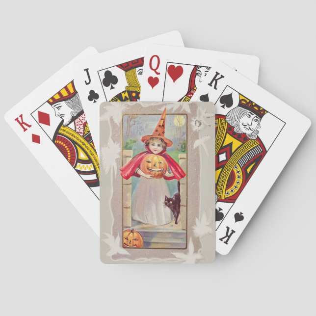 Baralho Gato Negro Pumpkin de Bruxa Bonita Jack O' Lantern (Verso)