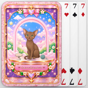 Baralho Gato Oriental de Pelo Curto, Arte Kawaii
