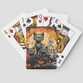 Baralho Gato Preto Assustador de Halloween