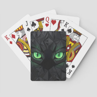 Baralho Gato Preto Geométrico com Olhos Esmeralda