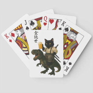 Baralho Gato Samurai com Cerveja & T-Rex Arte Japonesa R