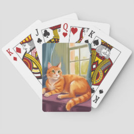 Baralho Gato Tabby Laranja | Pintura de Animal de Estimaçã