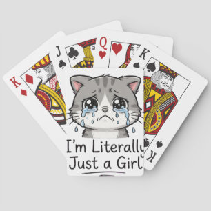 Baralho Gato Triste Estético Fofo "Eu Sou Literalmente Só