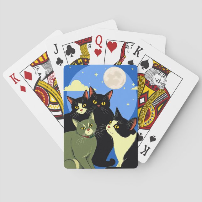 Baralho Gatos à Espera Sob a Lua Cheia  (Verso)