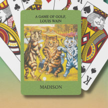 Gatos Clássicos Louis Wain Jogando Golfe Personali