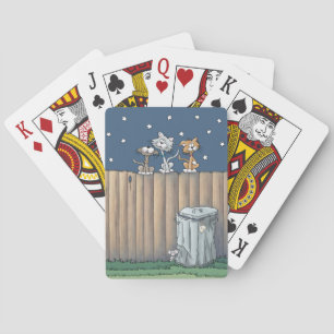 Baralho Gatos de beco em uma cerca Cartas clássicas para j