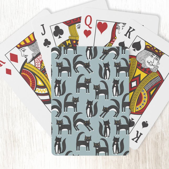 Baralho Gatos de Tuxedo preto e branco (Black and white tuxedo cat pattern playing cards)