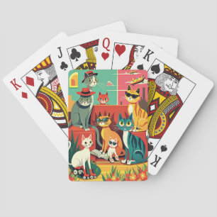 Baralho Gatos Modernos de meio século em Férias