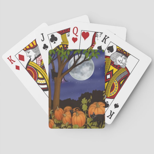 Baralho Gatos Pretos Amigáveis em Cartões de Jogada de Pum (Verso)