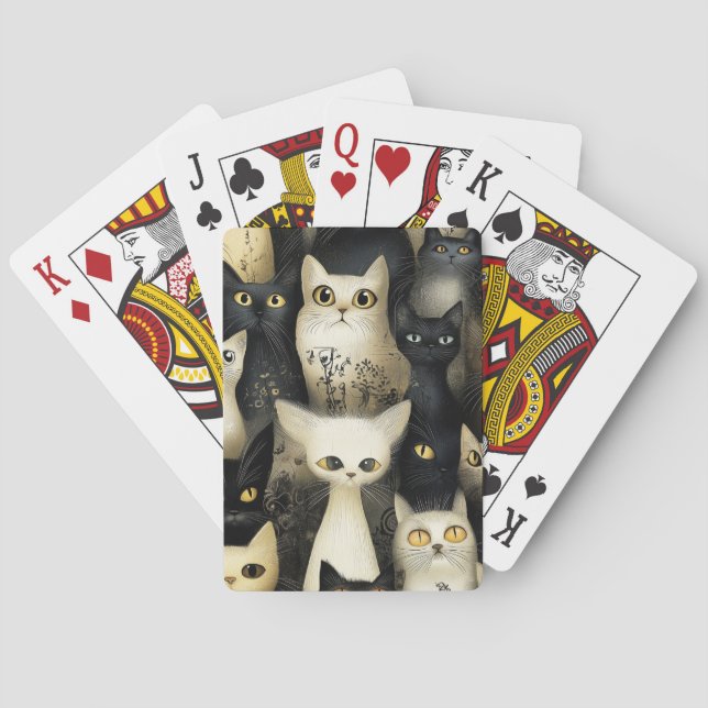Baralho gatos pretos e brancos (Verso)