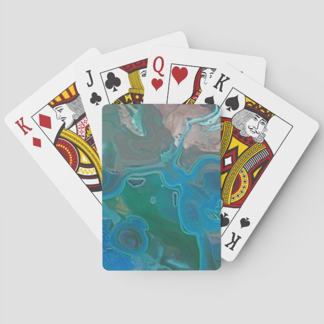 Baralho Gemstone Blue Green Swirl Polised Stone Nature (Verso)